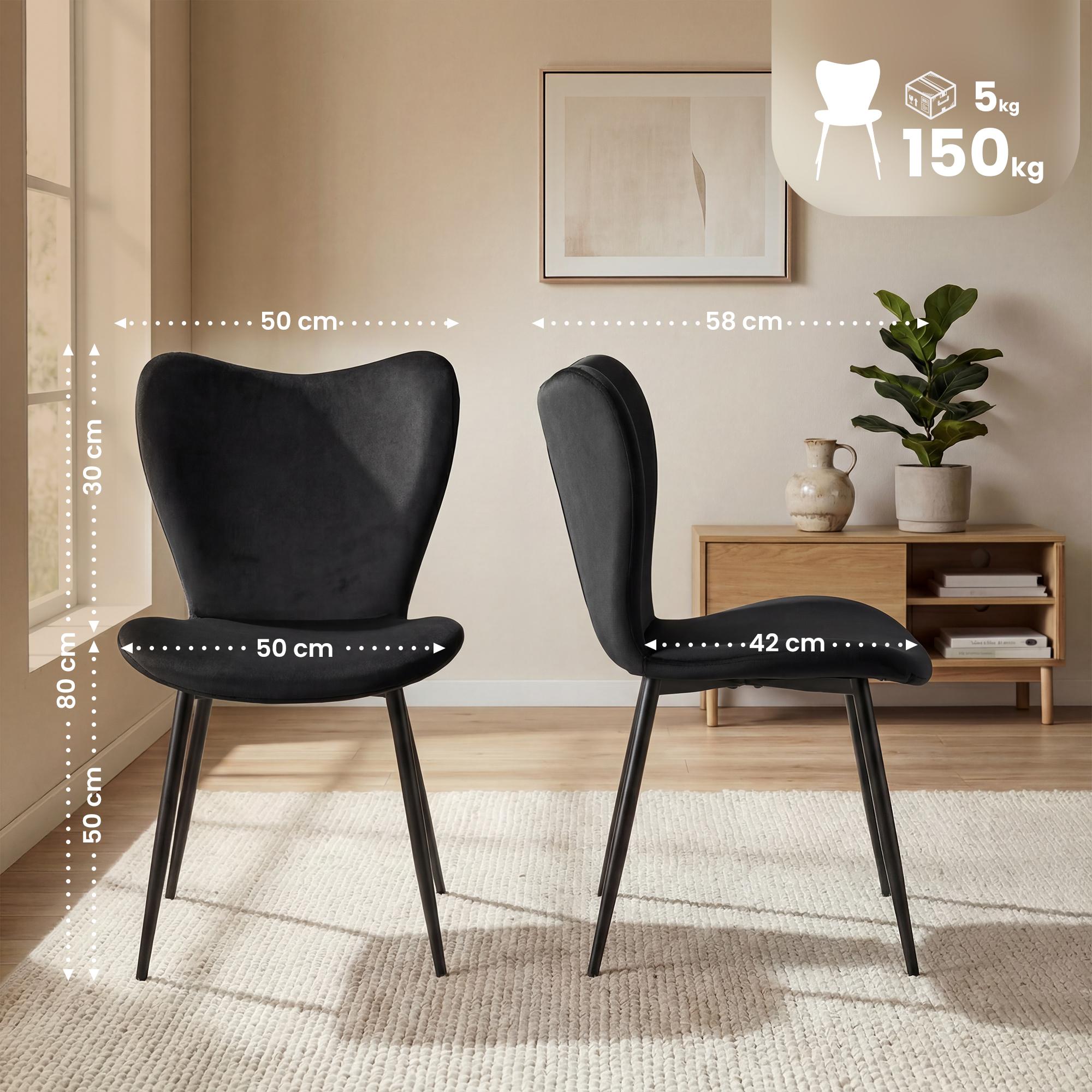 2-delige set eetkamerstoelen Maika